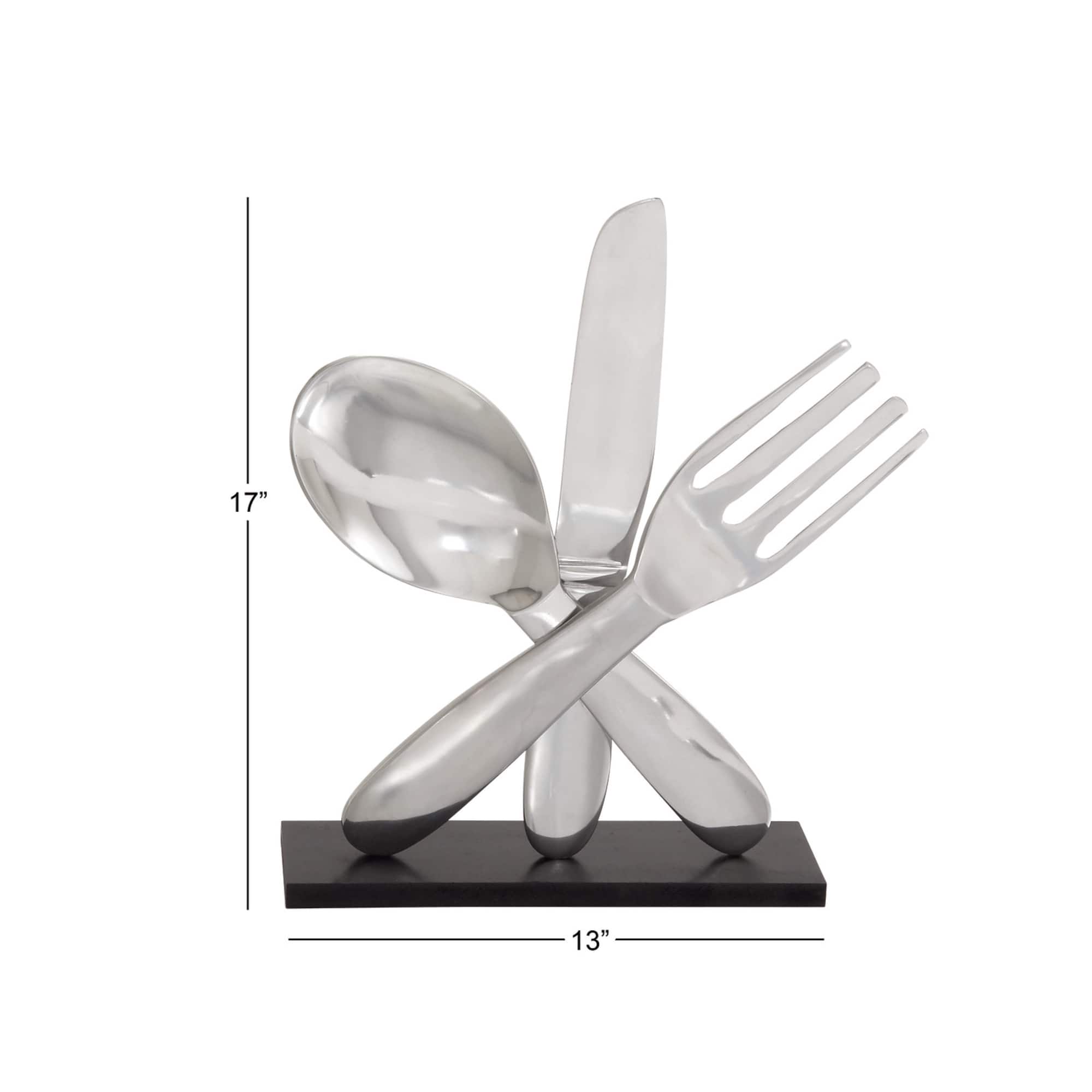 17" Silver Kitchen Utensil Sculpture
